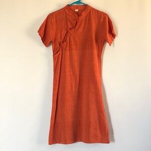 Mandarin style Orange Dress